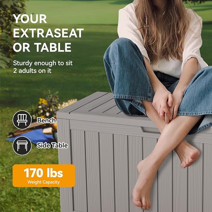 Outdoor Storage Box, Resin Deck Boxes Outdoor Waterproof - Image 3