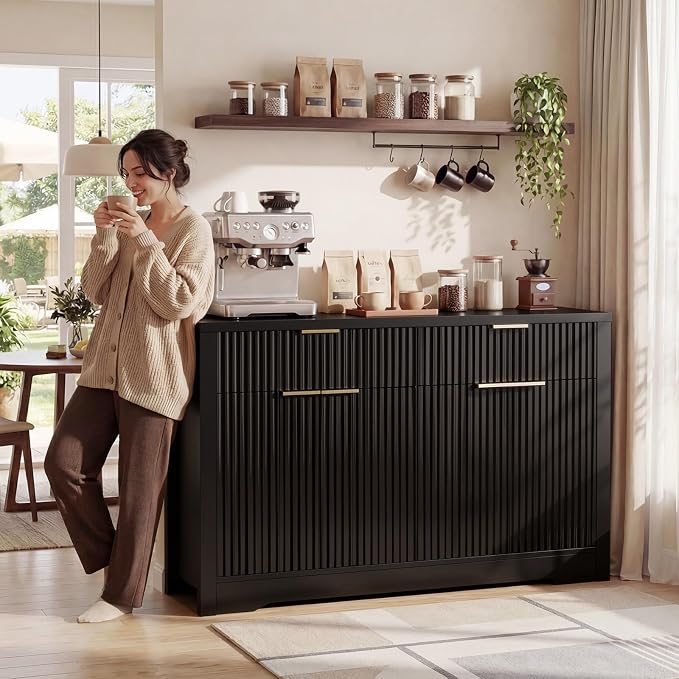 Cyclysio 55" Fluted Buffet Cabinet - Image 4