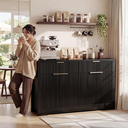 Cyclysio 55" Fluted Buffet Cabinet - Image 4