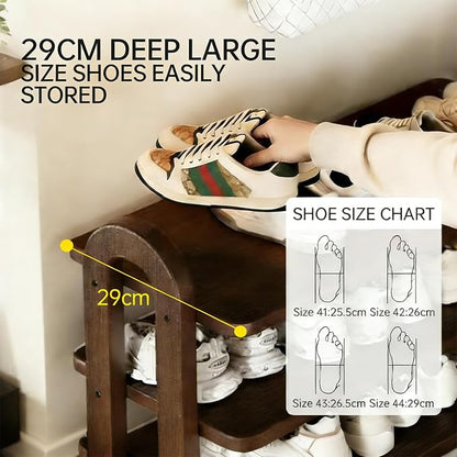 43.7" Wooden Shoe Rack - Image 4