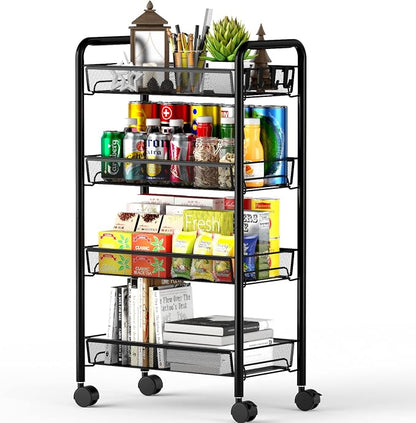 4-Tier Mesh Rolling Cart by OVICAR