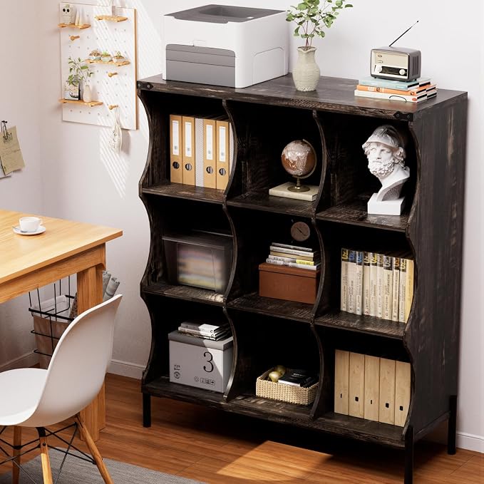 9 Cube Storage Shelf Organizer, Low Book Shelf Bookcase Entryway Table - Image 5