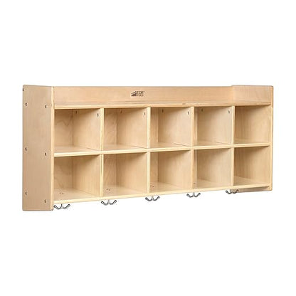 ECR4Kids 10-Section Wall-Mounted Hanging Coat Locker by ECR4Kids