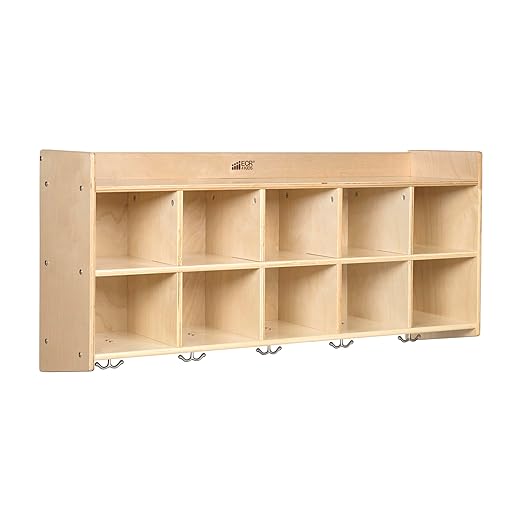 ECR4Kids 10-Section Wall-Mounted Hanging Coat Locker by ECR4Kids