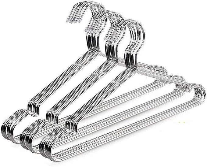 TIMMY 30 Pack Stainless Steel Wire Hangers, Heavy Duty 3.2mm Metal Coat Hangers by TIMMY