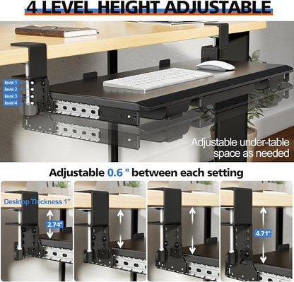 Large Height Adjustable Keyboard Tray - Image 4