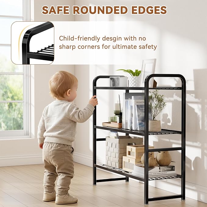 3 Tier Simple Shelf Organizer for Indoor Outdoor, Waterproof Heavy Duty Steel - Image 4