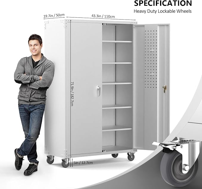 VINGLI Upgraded Wide & Deep Garage Storage Cabinet, Metal Storage Cabinet - Image 6