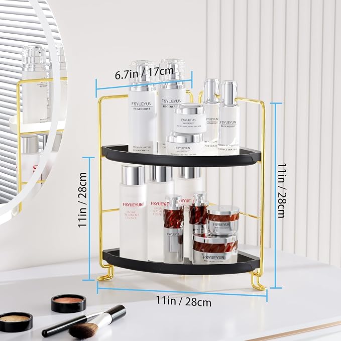 FSyueyun 2-Tier Corner Bathroom Counter Organizer, Tool-Less Installation - Image 6