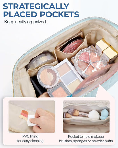 BAGSMART Makeup Bag Travel Toiletry Bag, Puffy Padded Make Up Bags - Image 4