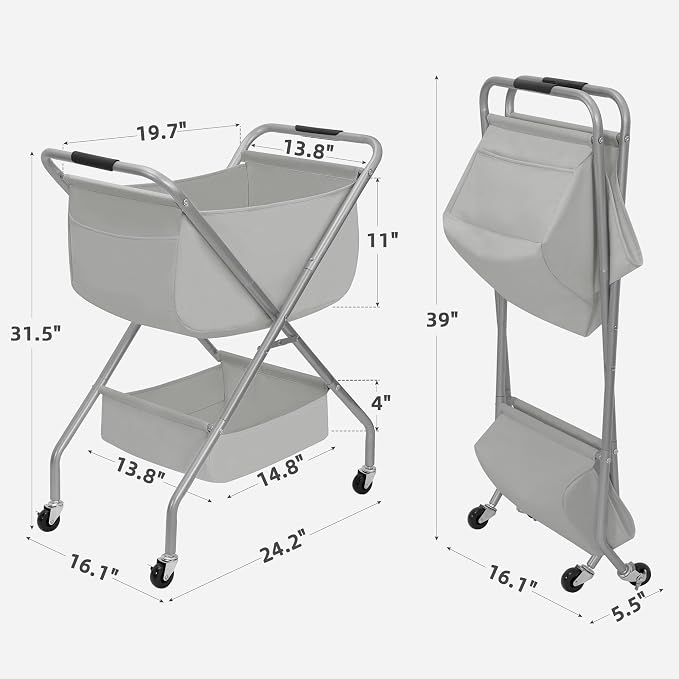 STORAGE MANIAC Collapsible Laundry Cart - Image 2