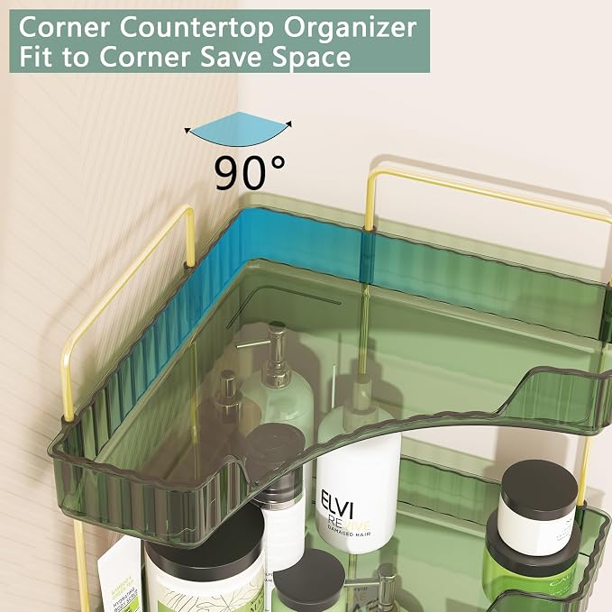 Webetop Corner Bathroom Counter Organizer, Bathroom Makeup Countertop Organizer - Image 7