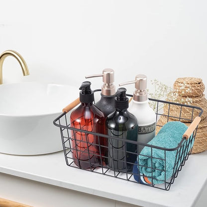 Wire Basket 4 Pcs Wire Storage Baskets Wire Baskets Organizing - Image 3