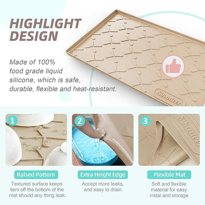 SIKADEER 37" x 22" Under Sink Mat Waterproof, Silicone Mat Kitchen Drawer Shelf - Image 4