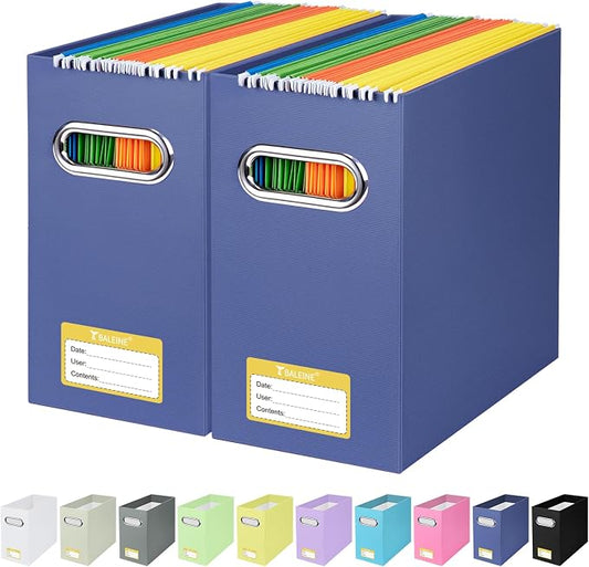 BALEINE File Organizer Box, Cardboard File Folder Organizer by BALEINE