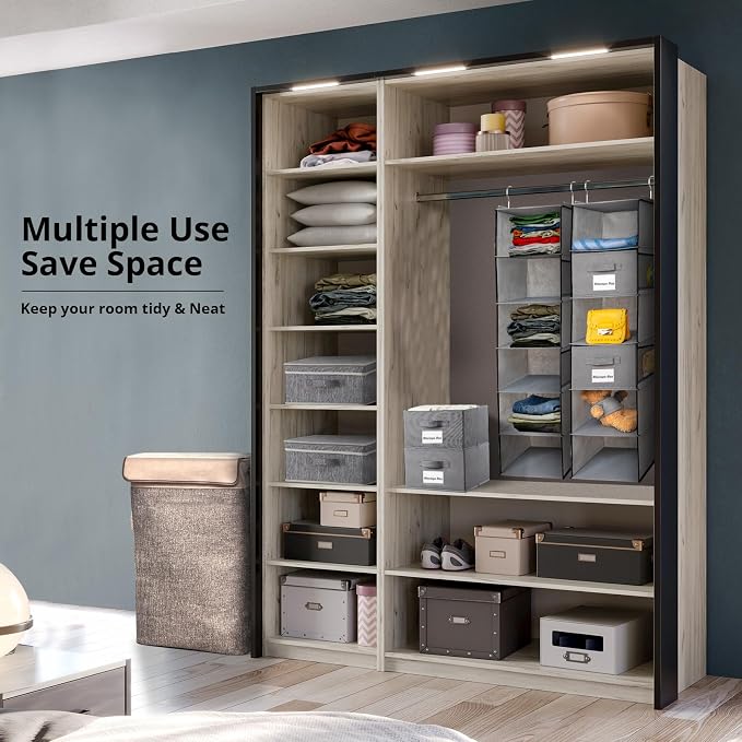 BrilliantJo 2 Pack 6 Shelves Hanging Closet Organizer - Image 4