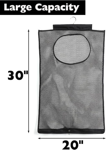 ALYER Breathable Mesh Laundry Hamper, Foldable Hanging Closet Storage Basket - Image 2