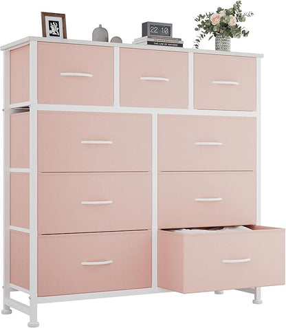 OLIXIS 9 Drawer Pink Dresser for Bedroom, Closet Organizers and Storage | Tall by OLIXIS