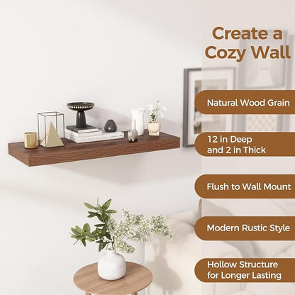 Fun Memories 30 Inch Floating Shelves, 12 Inch Deep Floating Shelf - Image 5