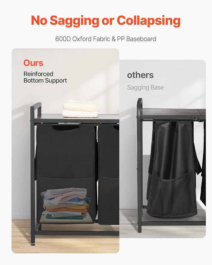VEVOR 4 Section Laundry Sorter, Large Laundry Hamper - Image 5