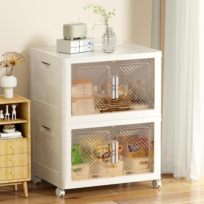 Storage Bins with Lid 76QT, Stackable Storage Containers with Wheels and by FOCUSONLIFEBECONVENIENCE