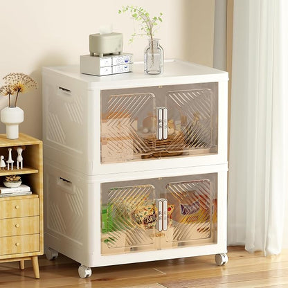 Storage Bins with Lid 76QT, Stackable Storage Containers with Wheels and by FOCUSONLIFEBECONVENIENCE