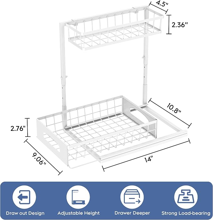 Under Sink Organizer and Storage, Height Adjustable Cabinet Organizer - Image 2