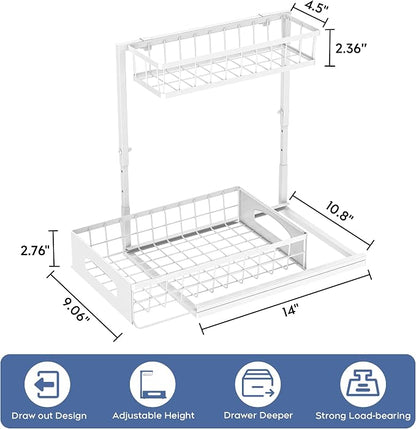 Under Sink Organizer and Storage, Height Adjustable Cabinet Organizer - Image 2