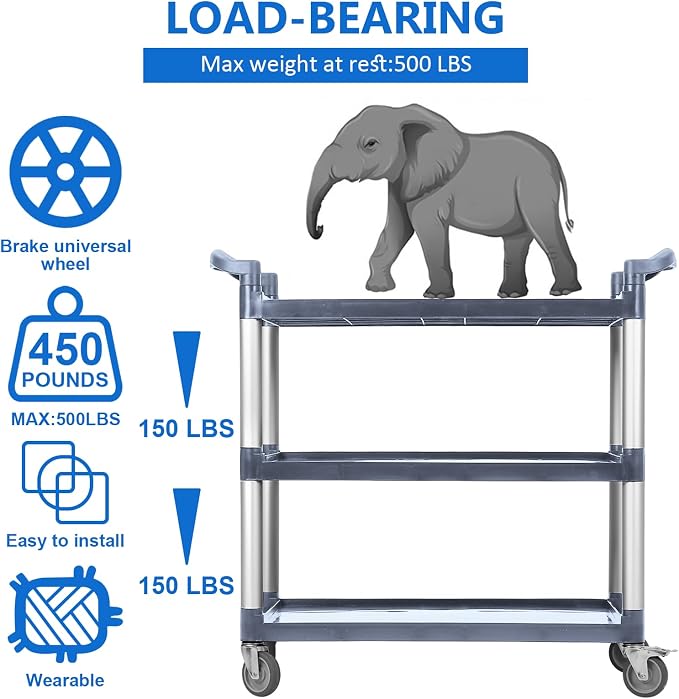 3-Tier Heavy Duty Utility Cart - Image 5
