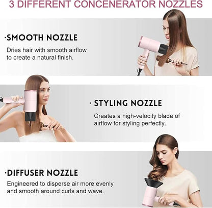 Slopehill Professional Ionic Hair Dryer, Powerful 1800W Fast Drying Low Noise - Image 3