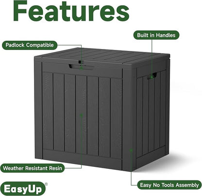 EasyUp 30 Gallon Outdoor Storage Box Waterproof, UV Resistant Outdoor Deck Box - Image 4