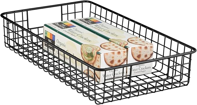 mDesign Wide Wire Storage Basket - Image 7
