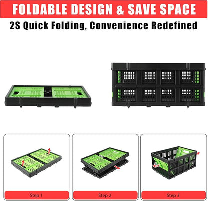 55L Collapsible Crates for Storage, Stackable & Collapsible Milk Crates - Image 4