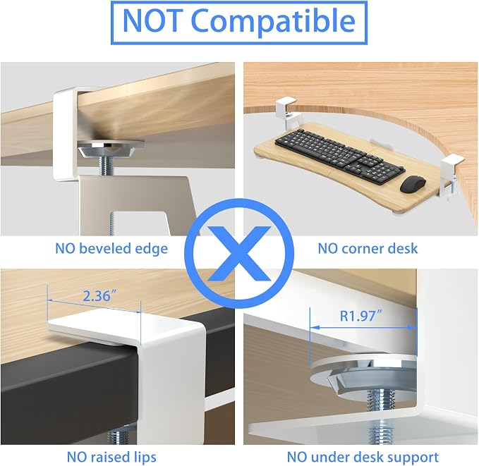 suptek Keyboard Tray Under Desk Pull Out - Image 5