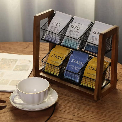 HTB 2 Tier Tea Organizer for Tea Bags, Tea Bag Holder - Image 3