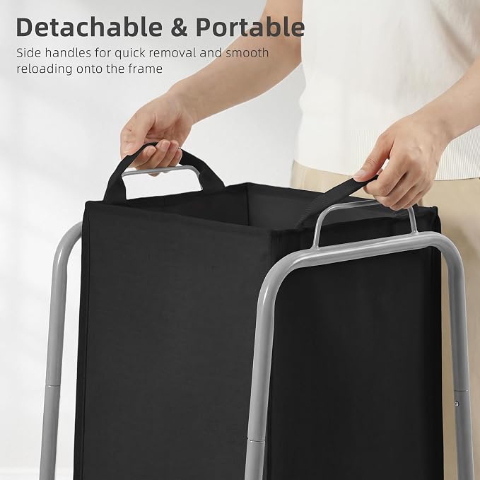 STORAGE MANIAC Metal Rack Laundry Hamper, Large Laundry Basket - Image 4