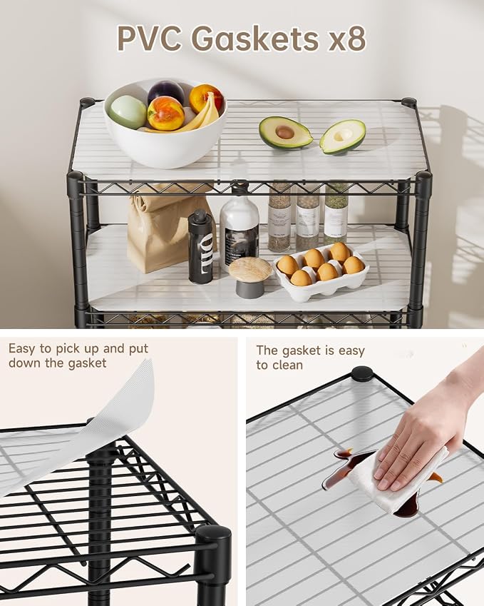 Golpart Shelves Storage Shelf Wire Closet Bathroom Organizers Metal Pantry | 8 - Image 4