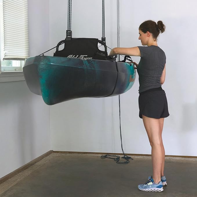 Teal Triangle Heavy Duty Elite Kayak Hoist, Easy-Lift Garage Pulley System - Image 7