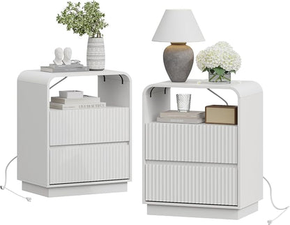 White Nightstands Set of 2 - Image 8