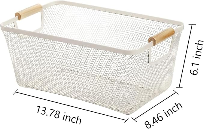 AJIODA Metal Mesh Steel Basket, Large Wire Storage Organizer Basket - Image 4