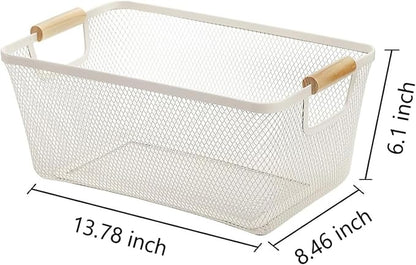 AJIODA Metal Mesh Steel Basket, Large Wire Storage Organizer Basket - Image 4