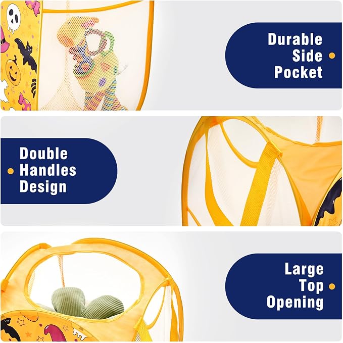 TECHMILLY Collapsible Mesh Pop Up Laundry Hamper - Image 4
