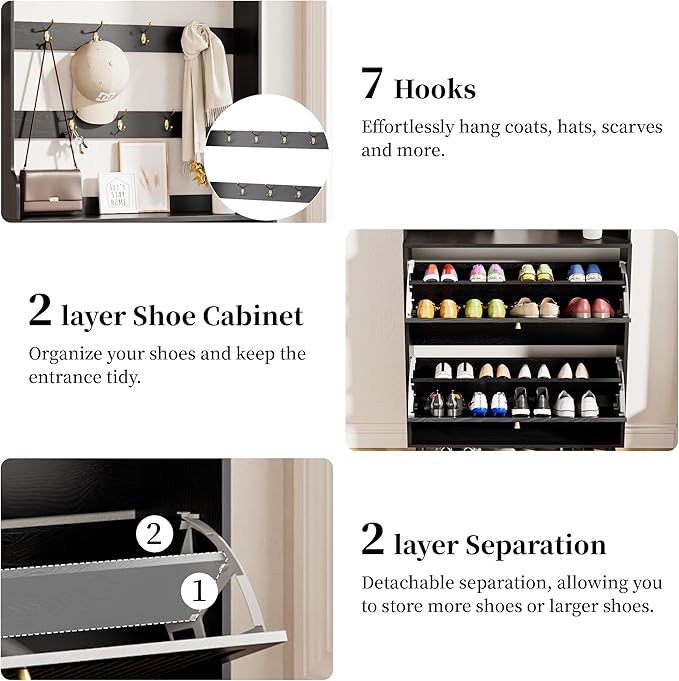 Fsbecl Shoe Cabinet for Entryway - Image 4