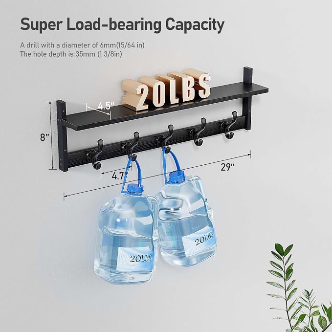 Tatub 29" Rustic Coat Rack Wall Mount - Image 4