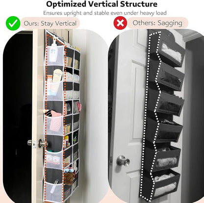 2 Pack Over the Door Organizer 5 Tiers, Extra Large Behind Door Storage of 10 - Image 5