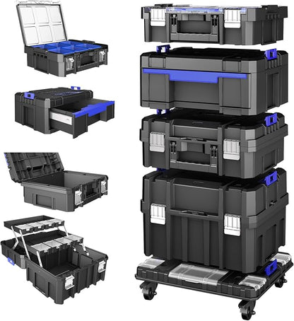 4 Tier Stackable Rolling Tool Box by AIRAJ