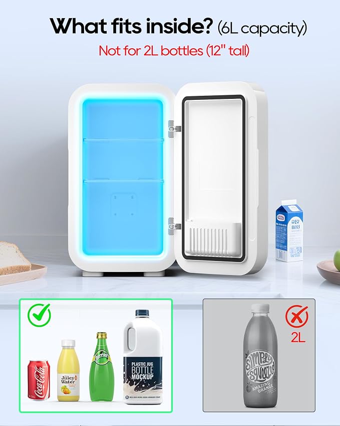 Mini Fridge, 6 Liter / 8 Can Small Fridge - Image 5