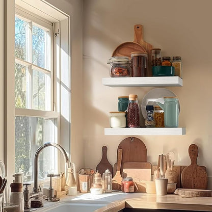 AMADA HOMEFURNISHING Floating Shelves Wall Mounted, 15 x 7 Inch Wall Shelves - Image 7