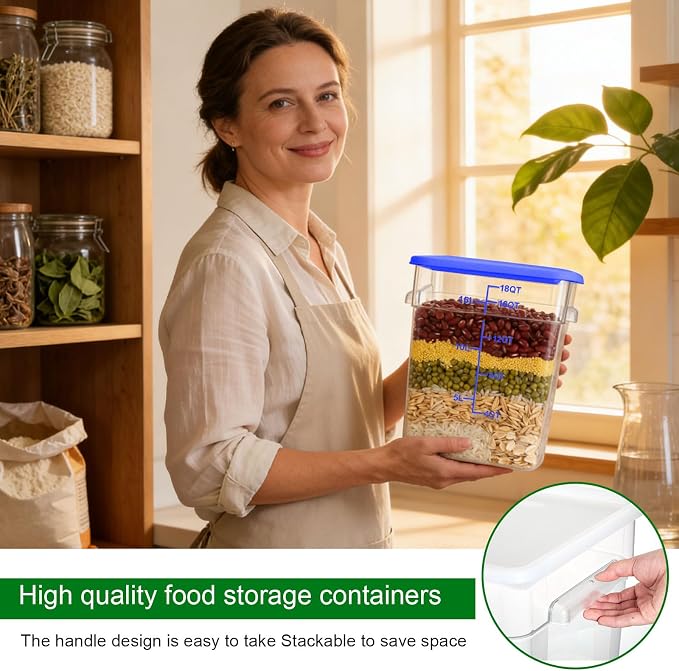 FoldTier 2 Pieces Square Food Storage Containers Polycarbonate Clear food - Image 5