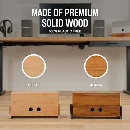 Extra Large Cable Management Box, Wood Cord Hider Box & Organizer - Image 2